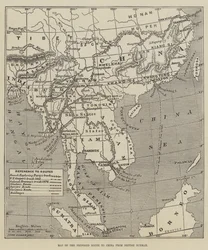 Karte der vorgeschlagenen Route nach China von Britisch-Burma